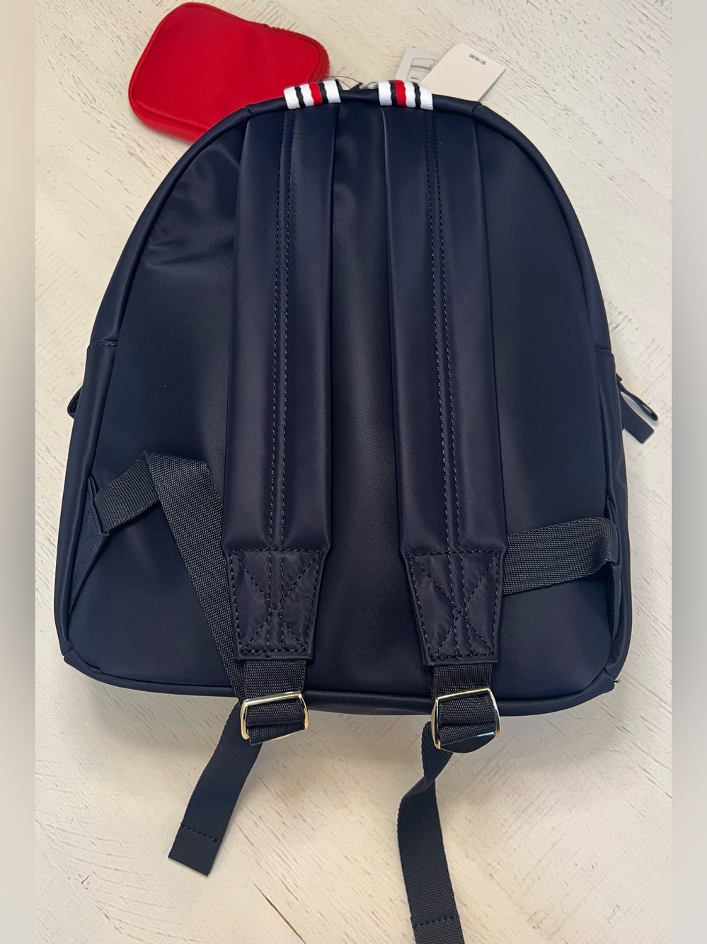 NWT Tommy Hilfiger Navy Mini Backpack with Signature Stripe - Picture 3 of 6